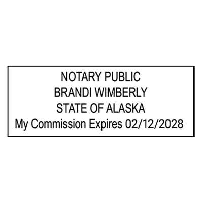 Alaska Notary Rectangle Stamp - alternate view