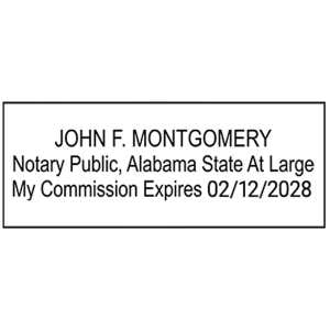 Alabama Notary Rectangle Stamp Impression