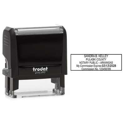Arkansas Notary Rectangle Stamp Body and Design