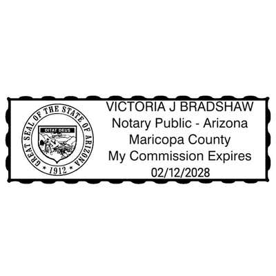 Arizona Notary Rectangular Stamp - alternate view