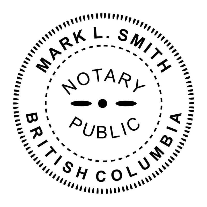 A close-up of the Notary for British Columbia Seal Stamp