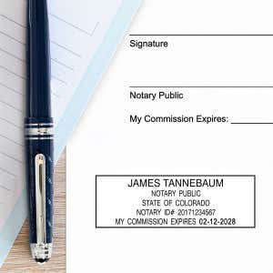 Colorado Notary Rectangle Stamp Impression Example