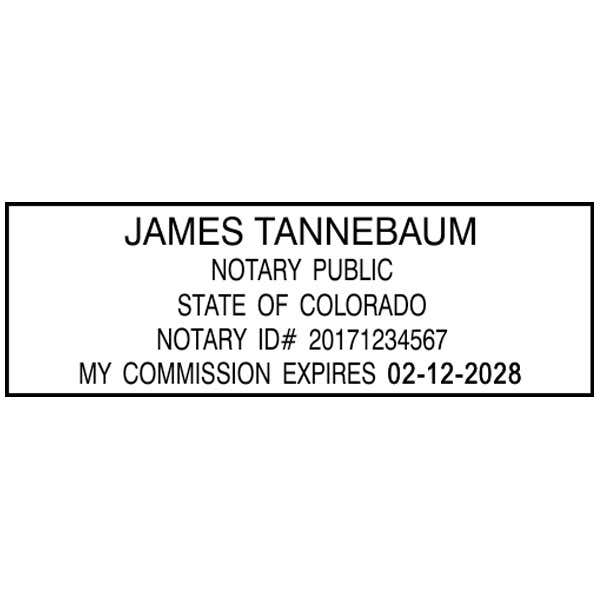 Colorado Notary Rectangle Stamp Impression