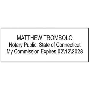Connecticut Rectangular Notary Seal Impression Only