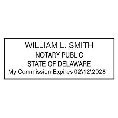 Delaware Rectangle Notary Stamp Seal - alternate view