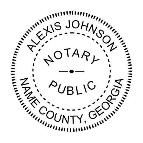 Georgia Round Notary Public Seal - Choose Stamp or Embosser