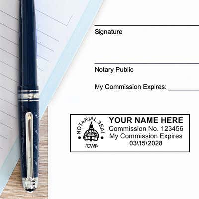 Iowa Notary Rectangular Seal - alternate view