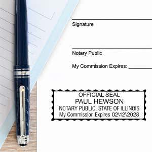 Illinois Notary Rectangular with Serrated Border