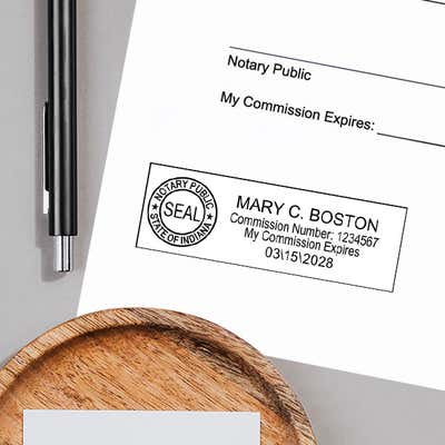 Indiana Notary Rectangular Seal - alternate view