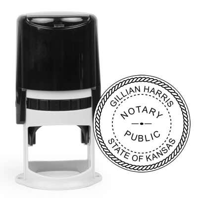 Kansas Notary Public Seal - Choose Stamp or Embosser - alternate view