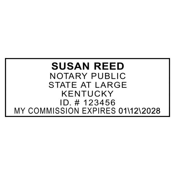 Impression only of the Kentucky Notary Rectangle