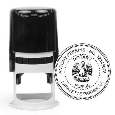 Louisiana Notary Round Seal - Choose Stamp or Embosser - alternate view
