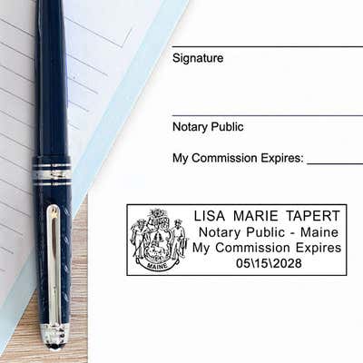 Maine Notary Rectangle Seal - alternate view