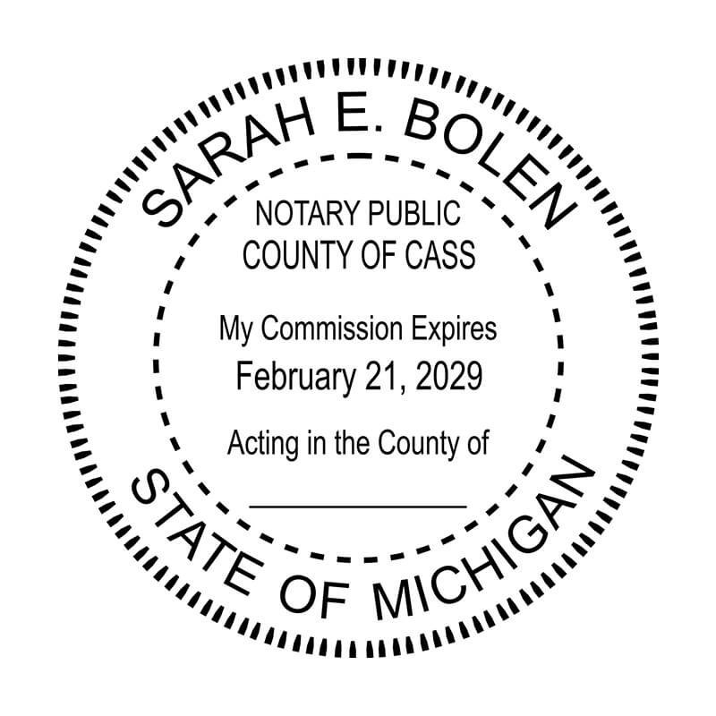 Michigan Notary Round Seal - Choose Stamp or Embosser