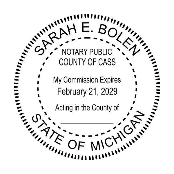 Michigan Notary Round Seal - Choose Stamp or Embosser