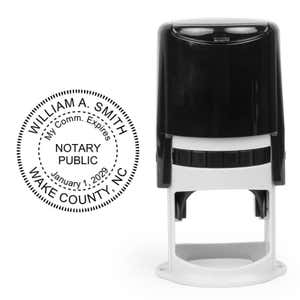 North Carolina round notary seal impression and stamp body