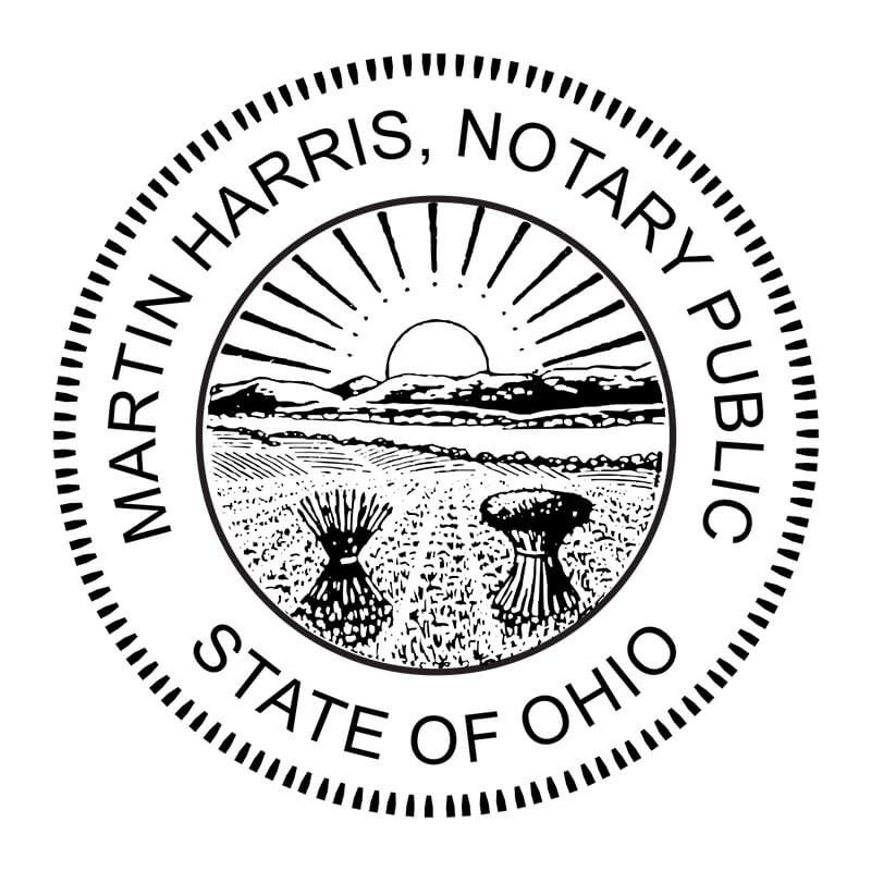 Ohio Round Notary Seal - Choose from Stamp or Embosser