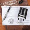 Official notary impression on attested record form with stamp body beside it
