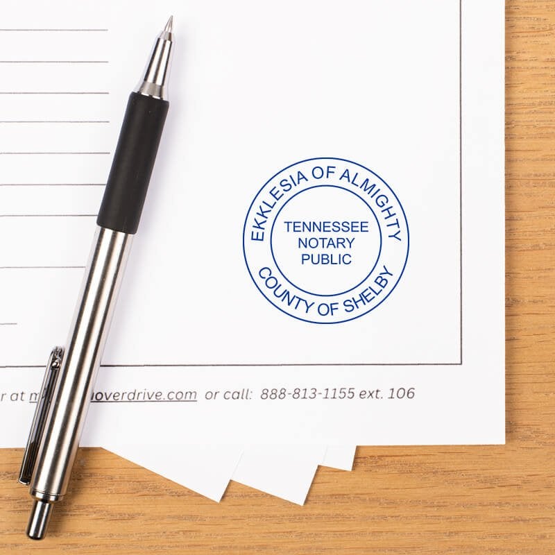 Official document marked with notary stamp