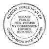 Virginia Round Notary Seal impression in black ink