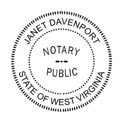 West Virginia Notary Round Seal - alternate view