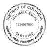 A close-up of the District of Columbia Real Estate Appraiser Seal