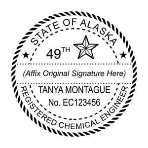 A close-up of the State of State of Alaska Chemical Engineer Seal