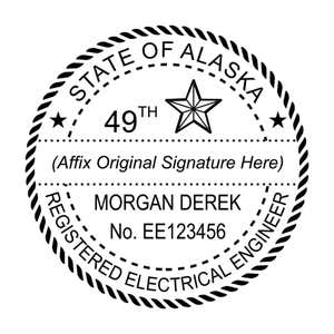 A close-up of the State of Alaska Electrical Engineer Seal