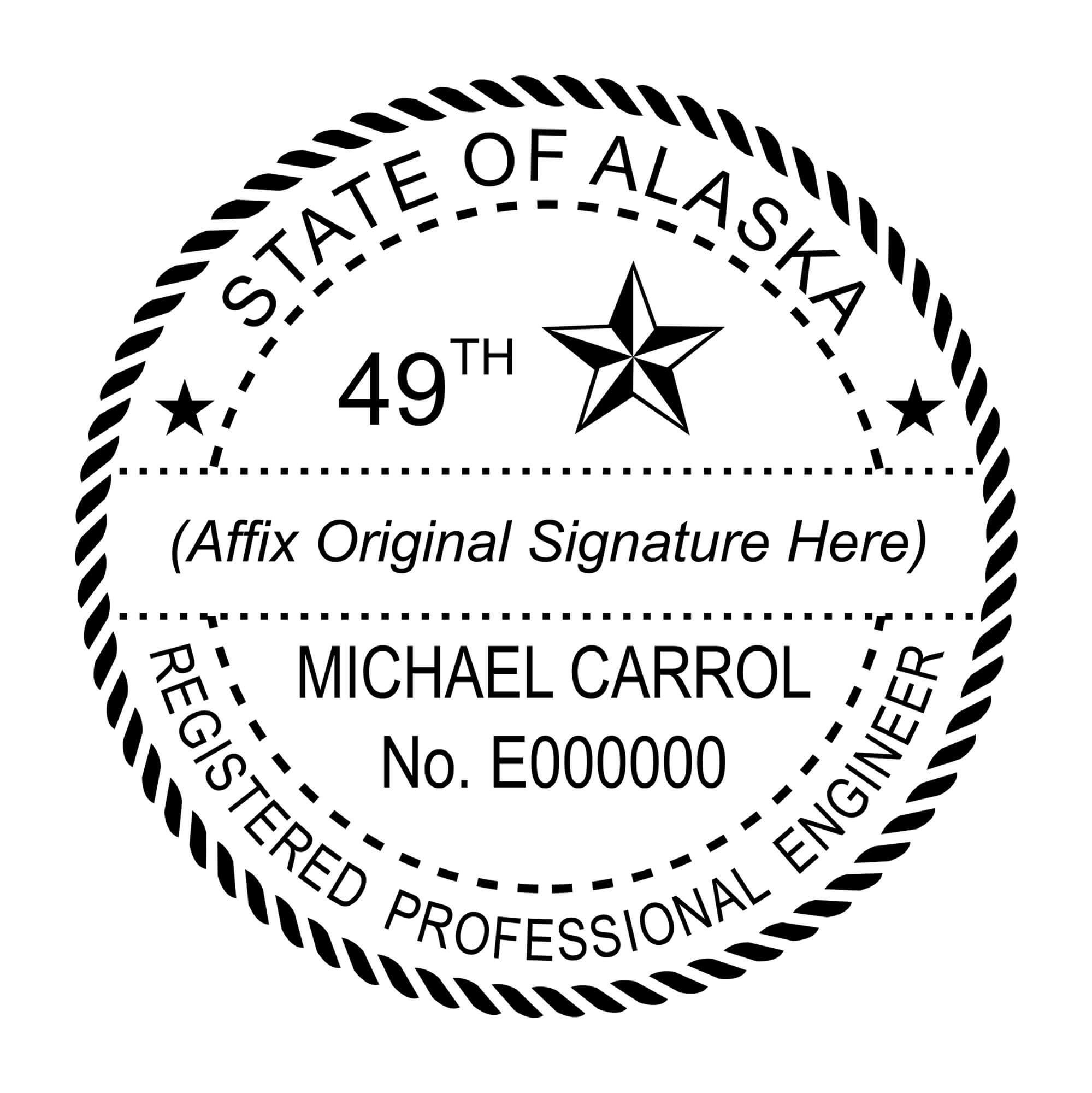 A close-up of the State of Alaska Engineer Seal