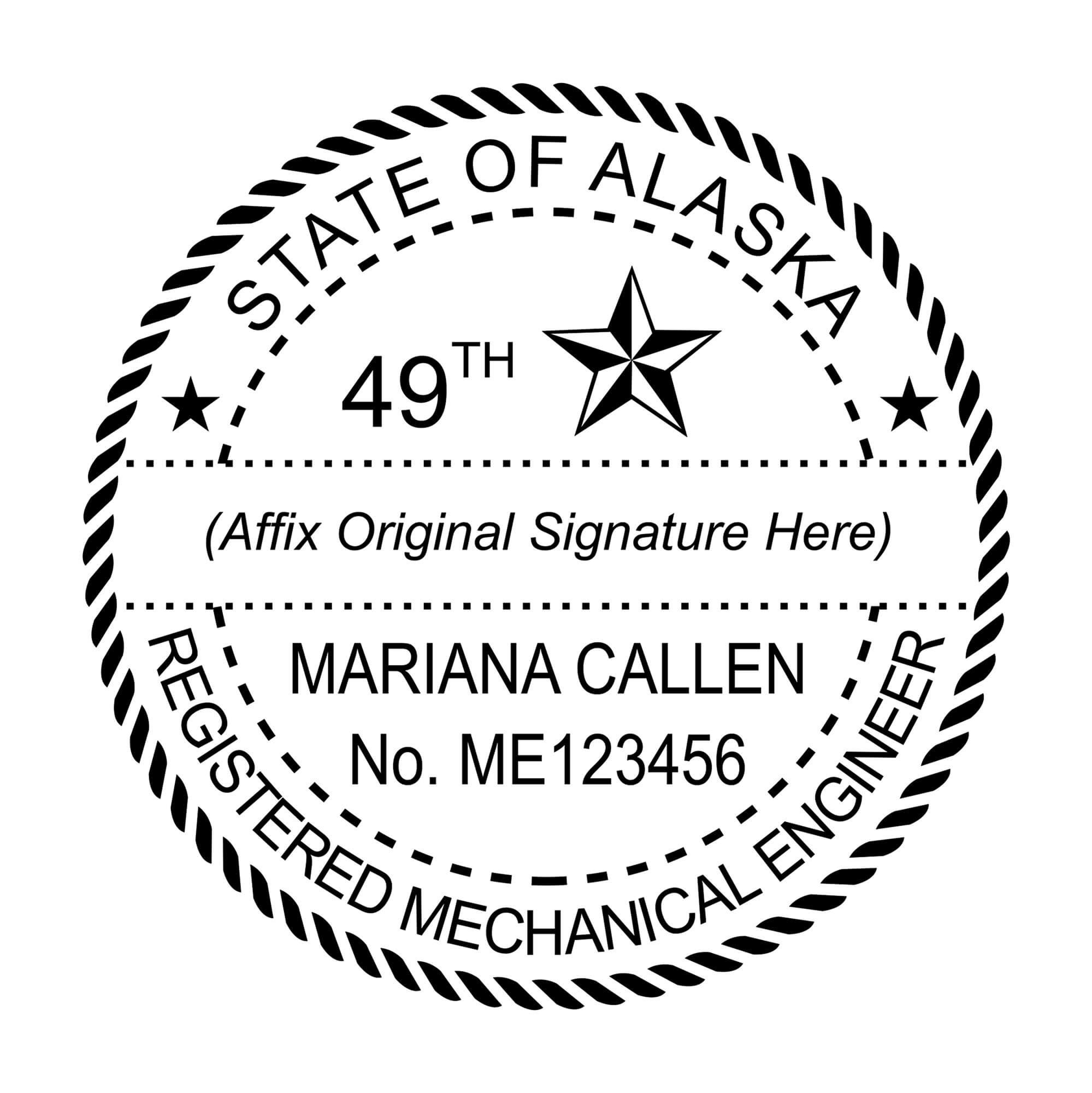 A close-up of the State of Alaska Mechanical Engineer Seal