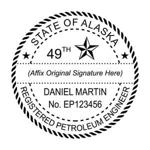 A close-up of the State of Alaska Petroleum Engineer Seal