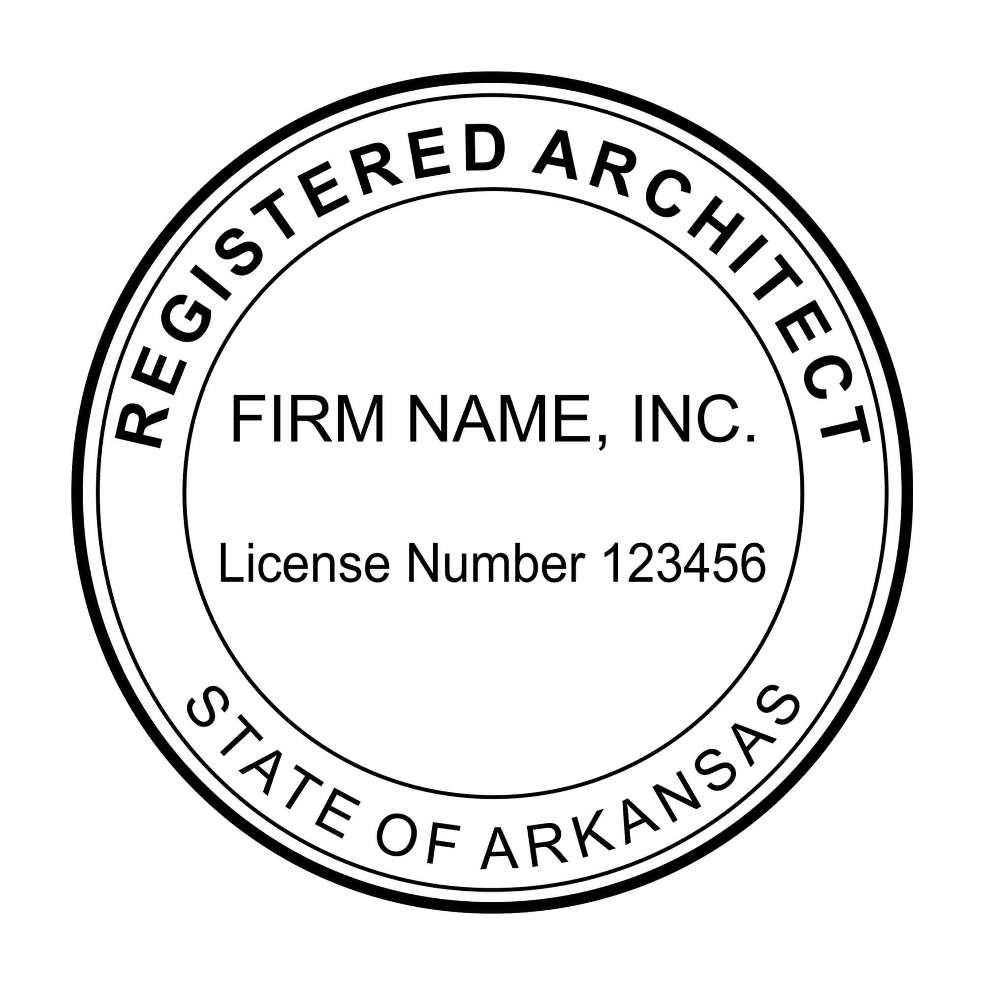 A close-up of the State of Arkansas Architectural Firm Seal