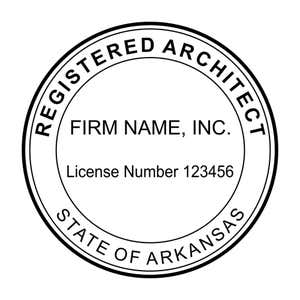 A close-up of the State of Arkansas Architectural Firm Seal
