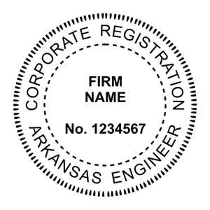A close-up of the State of Arkansas Corporate Engineer Seal