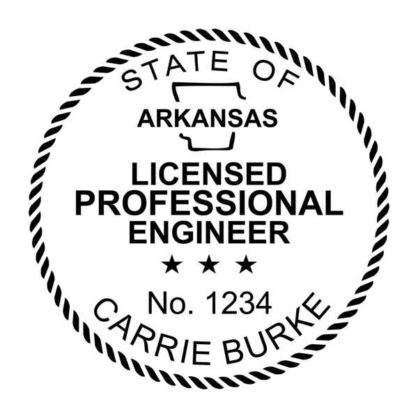 A close-up of the State of Arkansas Engineer Seal