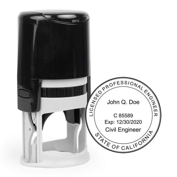 The State of California Civil Engineer Seal and a self-inking stamp