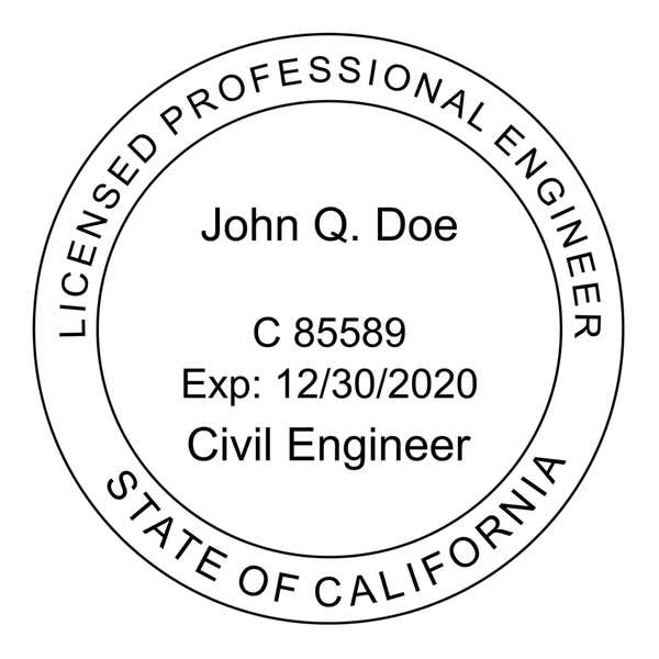 A close-up of the State of California Civil Engineer Seal