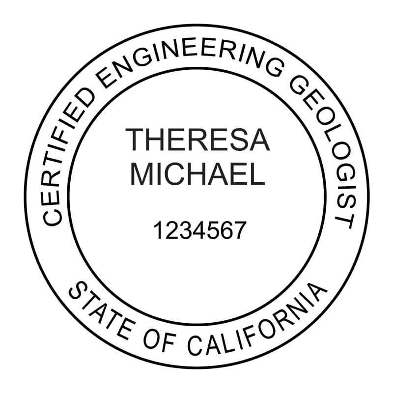 A close-up of the State of California Engineering Geologist Seal