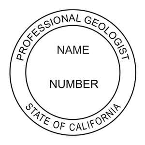 A close-up of the State of California Geologist Seal