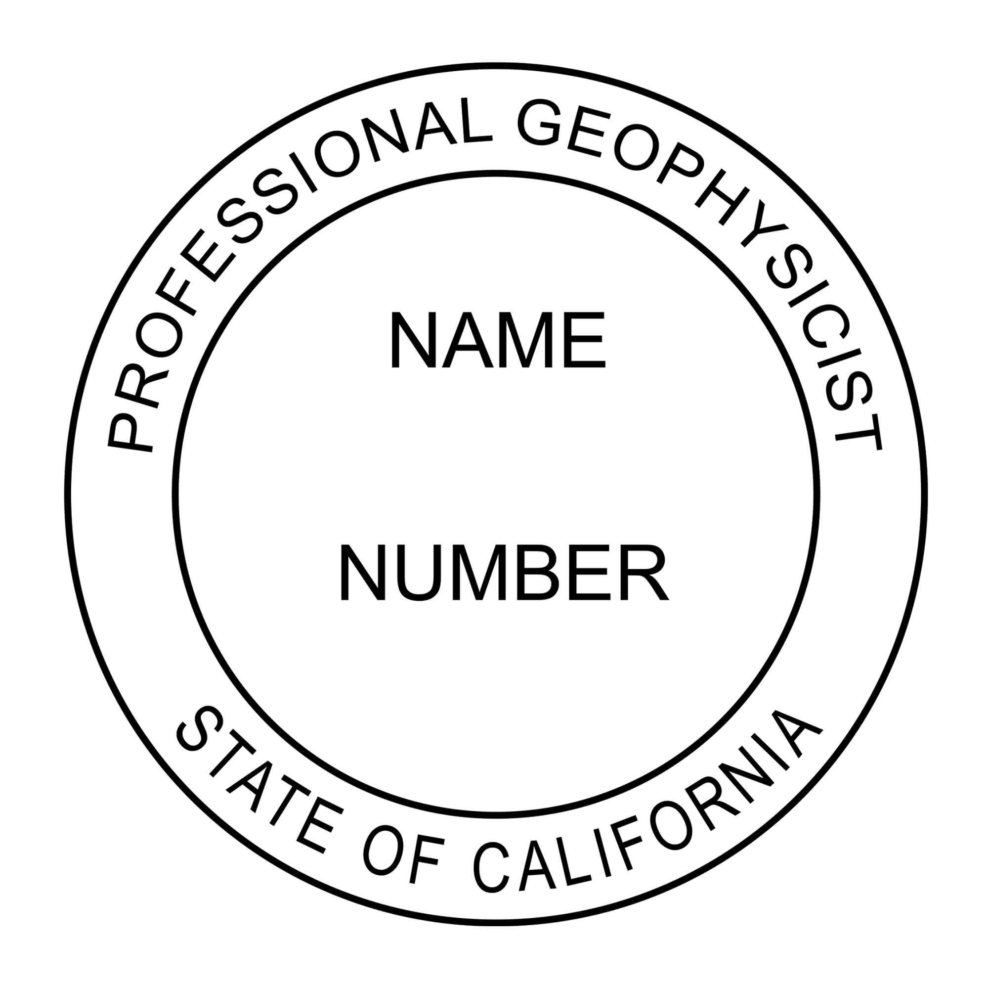 A close-up of the State of California Geophysicist Seal