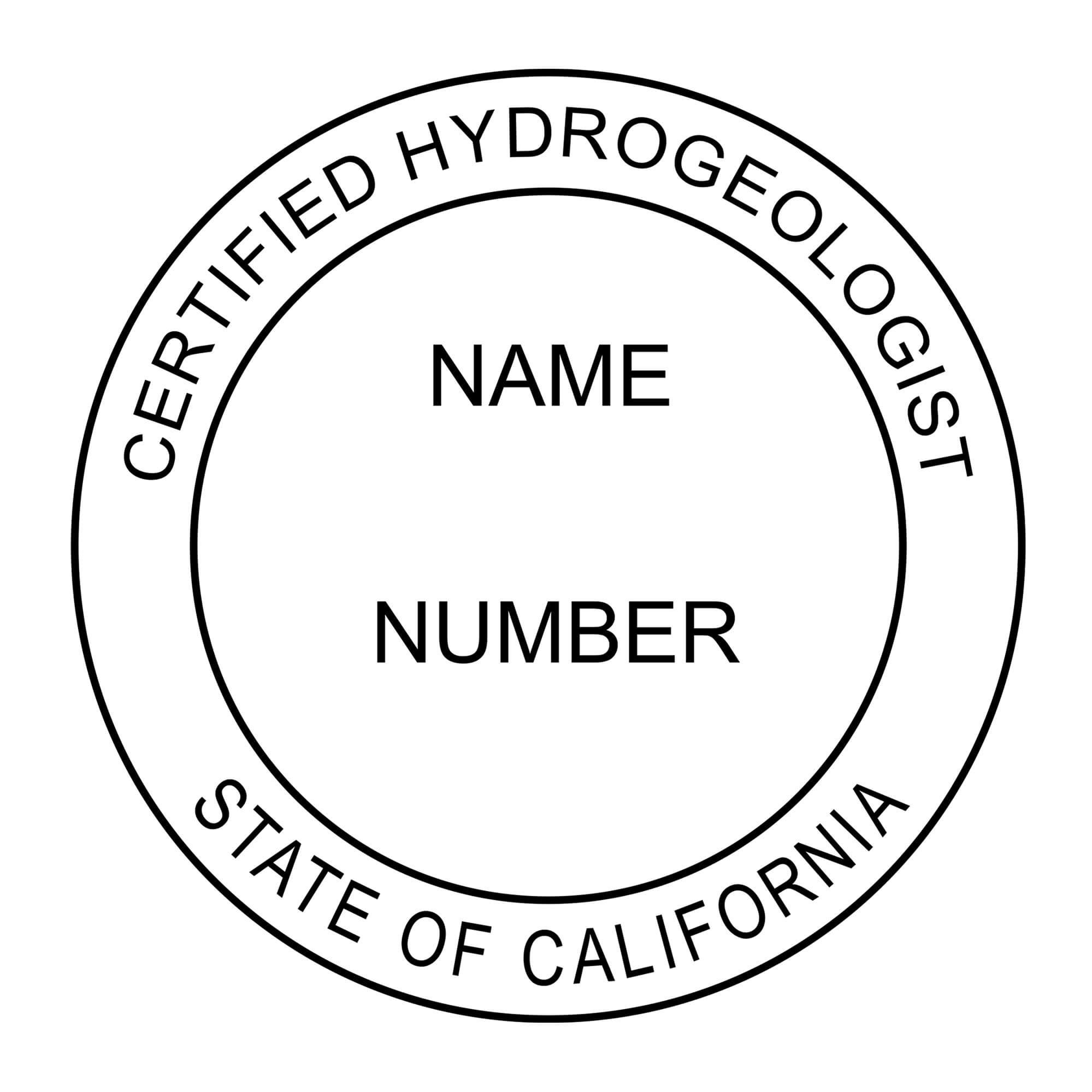 A close-up of the State of California Hydrogeologist Seal
