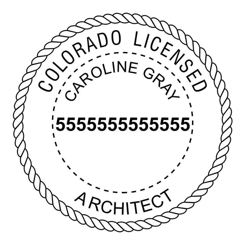A close-up of the State of Colorado Architect Seal impression