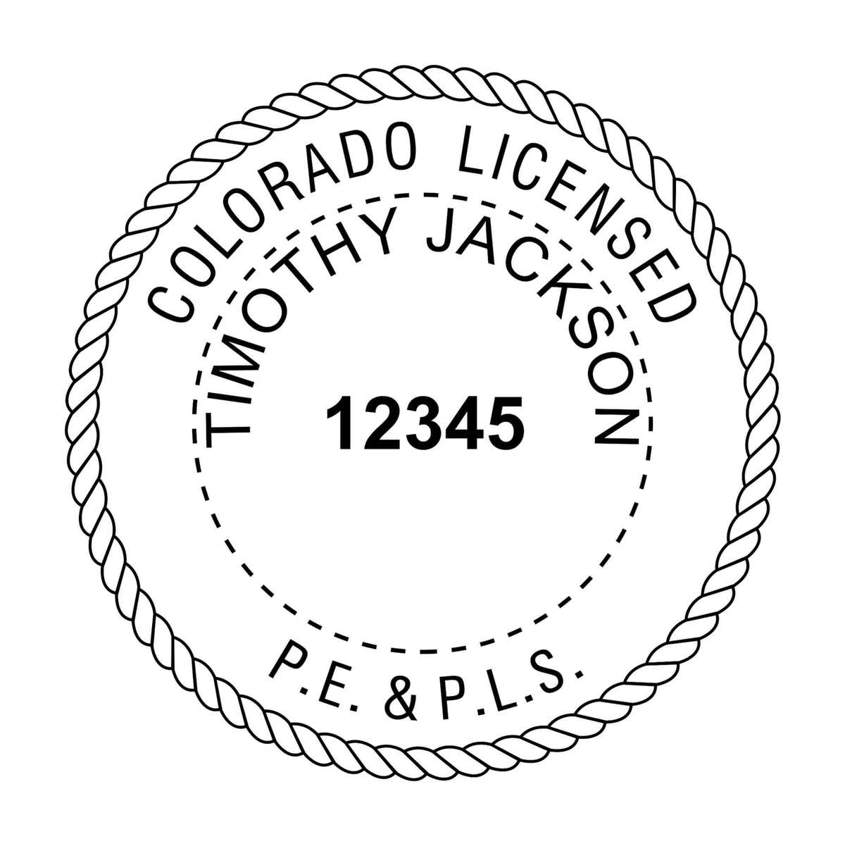 A close-up of the State of Colorado Combined Prof Engineer and Land Surveyor Seal