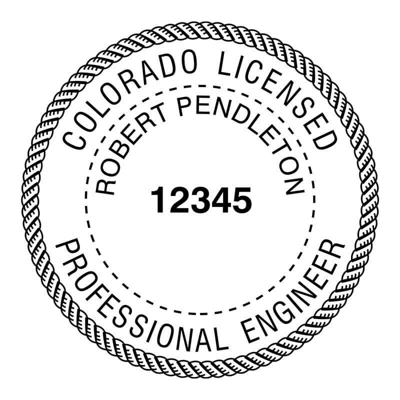 A close up on the State of Colorado Engineer Seal Impression