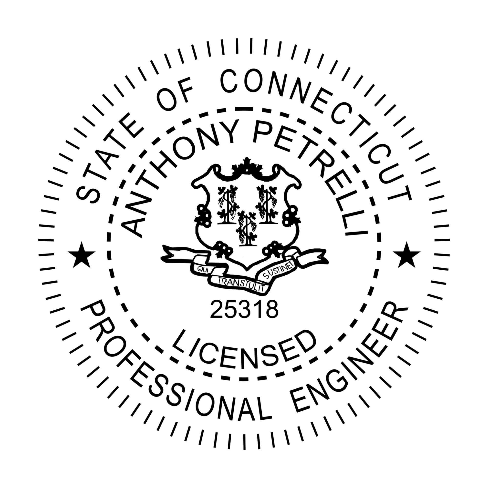 A close-up of the State of Connecticut Engineer Seal