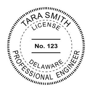 A close-up of the State of Delaware Engineer Seal