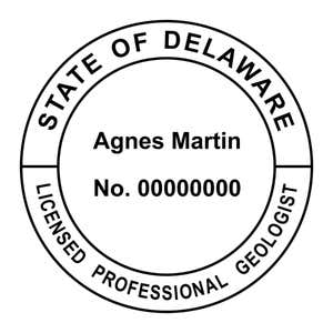 A close-up of the State of Delaware Geologist Seal