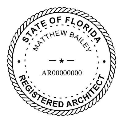 State of Florida Architect Seal - alternate view