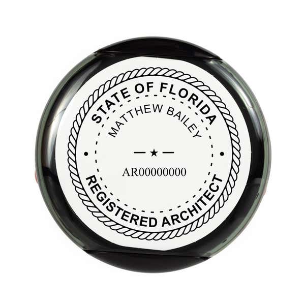 Overhead view of the State of Florida Architect Seal