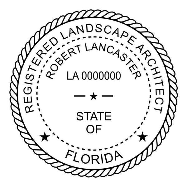 A close-up on the State of Florida Landscape Architect Seal